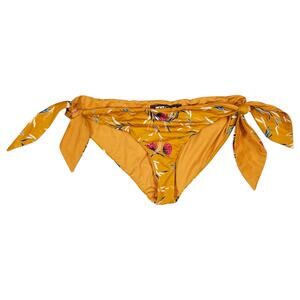 Beach Riot Bikini Bottom Golden Yellow Floral Sz Large